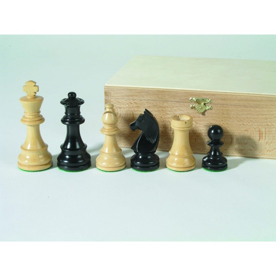Schachfiguren Staunton schwarz 95 mm beschwert