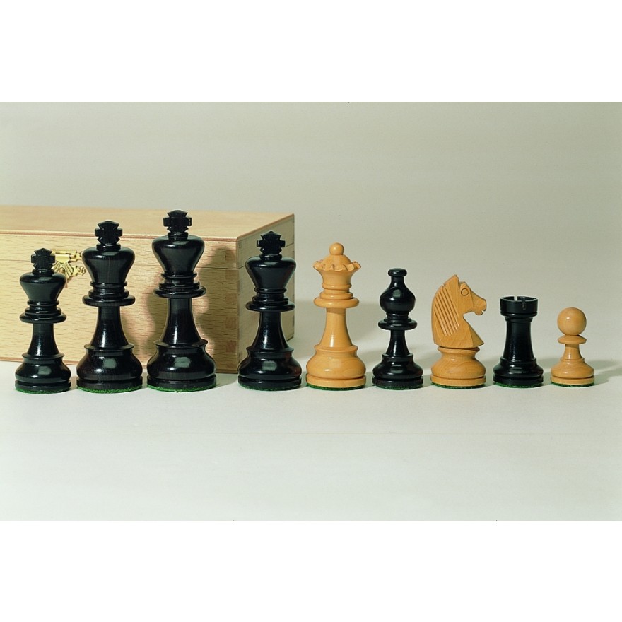 Schachfiguren Ebenholz und Buchsbaum 76 mm