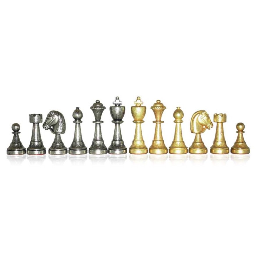 Schachfiguren Staunton groß - Zink-Druckguß, Königshöhe 72 mm