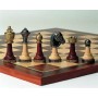 Schachfiguren - Metall-Holz-Kombination, Zink-Druckguß, Königshöhe 75 mm