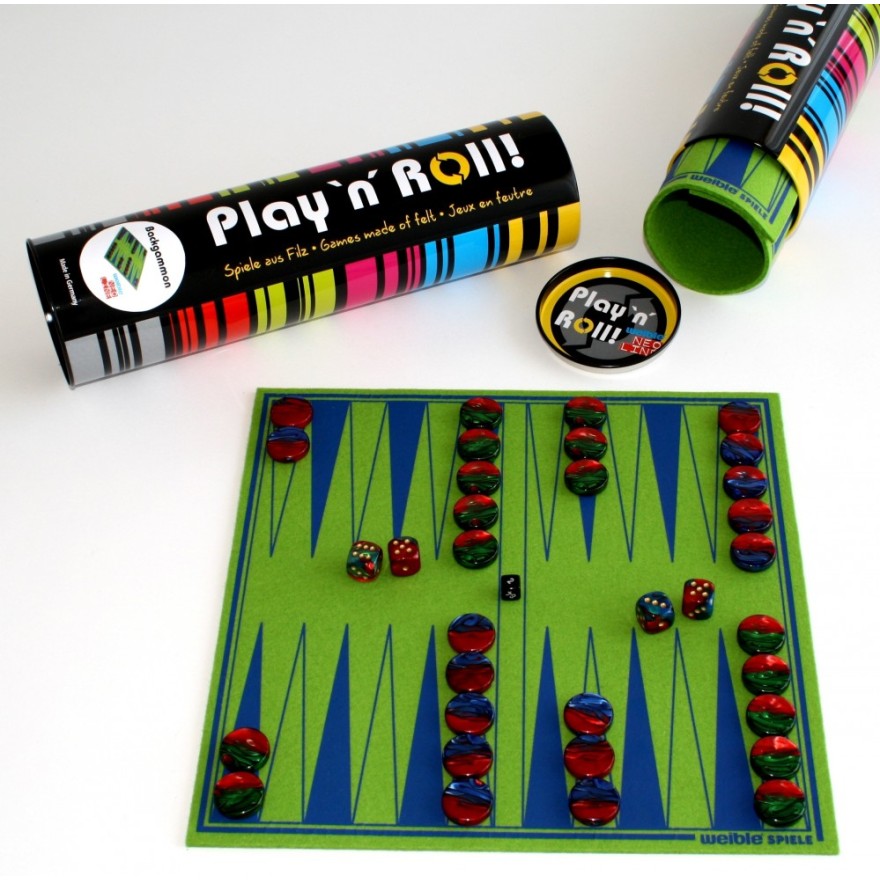 weible Neo-Line Backgammon aus Filz grün
