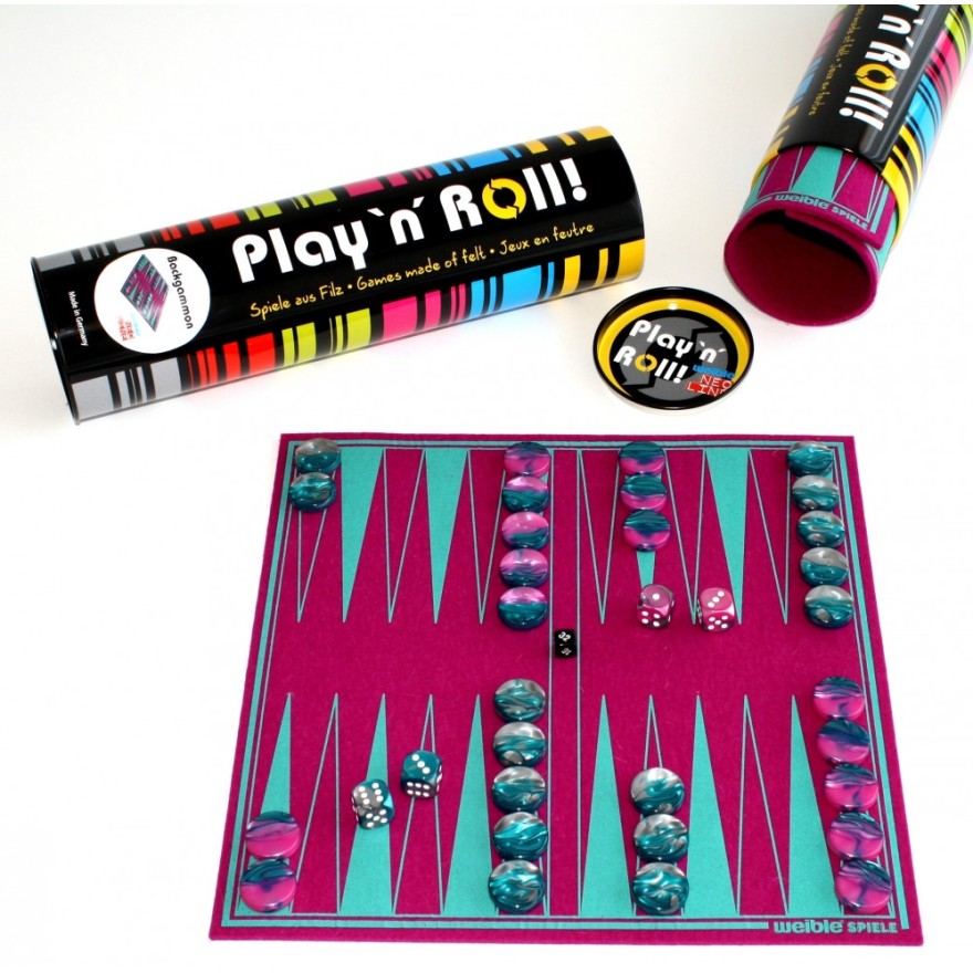weible Neo-Line Backgammon aus Filz pink