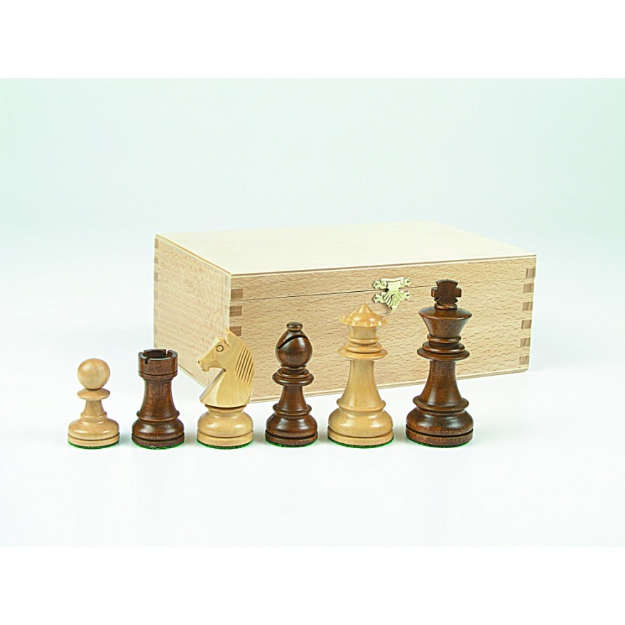 Schachfiguren Staunton braun 70 mm beschwert