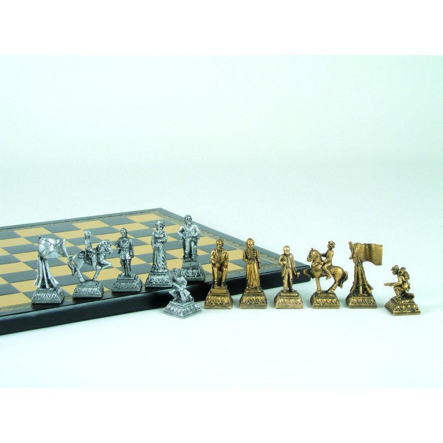Schachfiguren Amerikanischer Bürgerkrieg, Aufbewahrung in Holzkasten