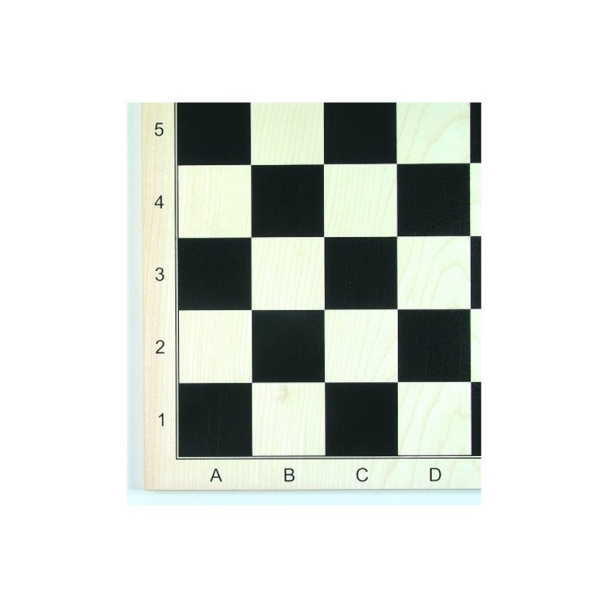 Schachbrett Turnier Ahorn furniert, schwarz bedruckt, matt lackiert, Feldgröße 58 mm, z.Zt. leider nicht lieferbar