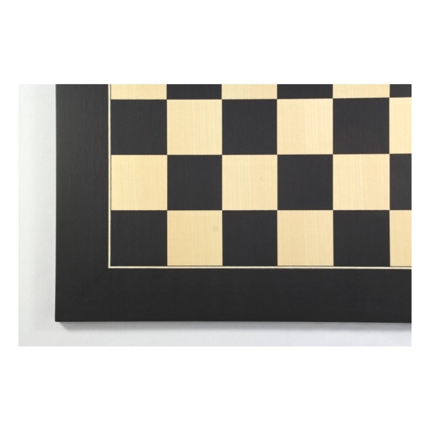 Schachbrett Anigré schwarz und Ahorn, Intarsie, matt lackiert, Feldgröße 55 mm