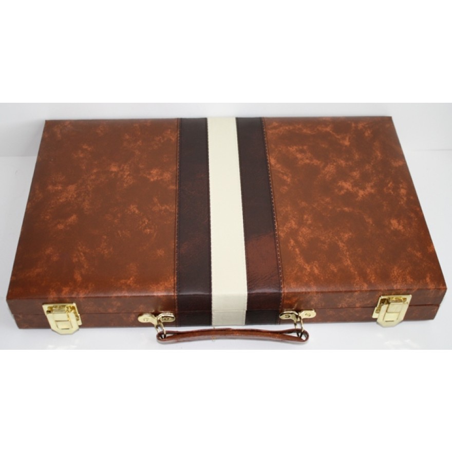 Backgammon Koffer 38 x 24 cm braun
