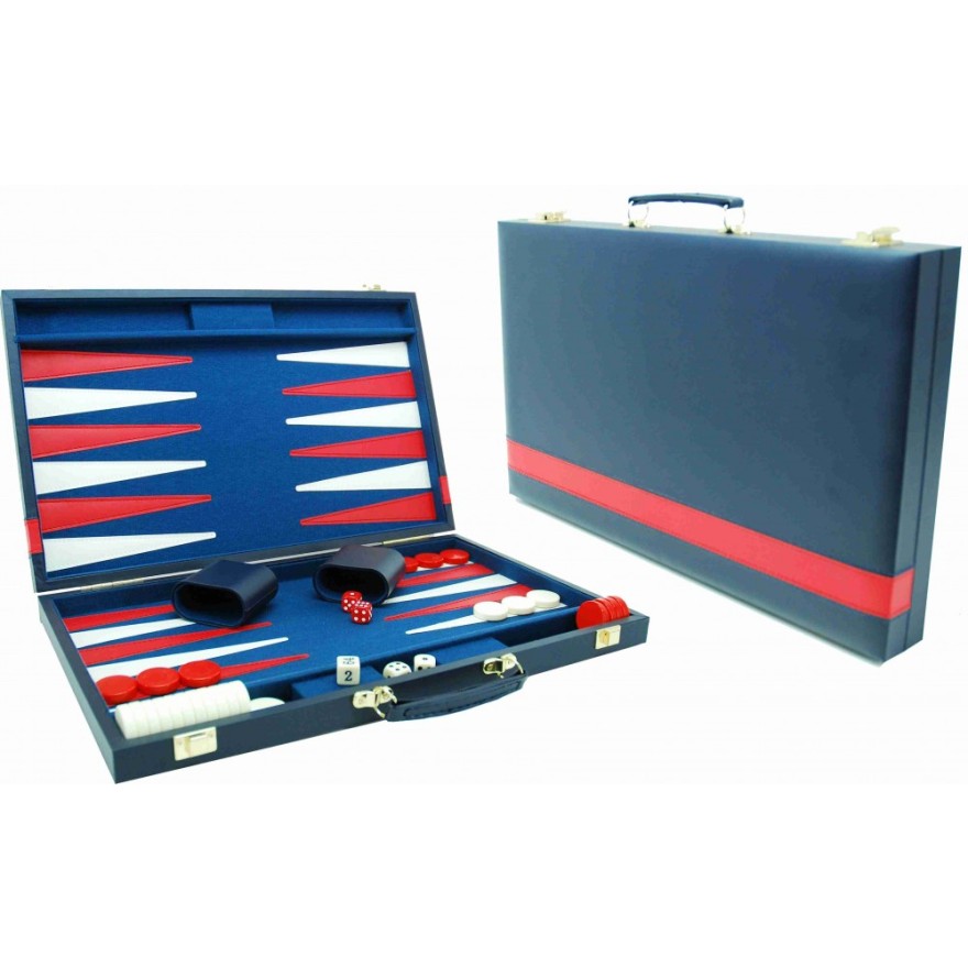 Backgammon Koffer 38 x 24 cm blau, Lieferzeit aktuell leider unbekannt