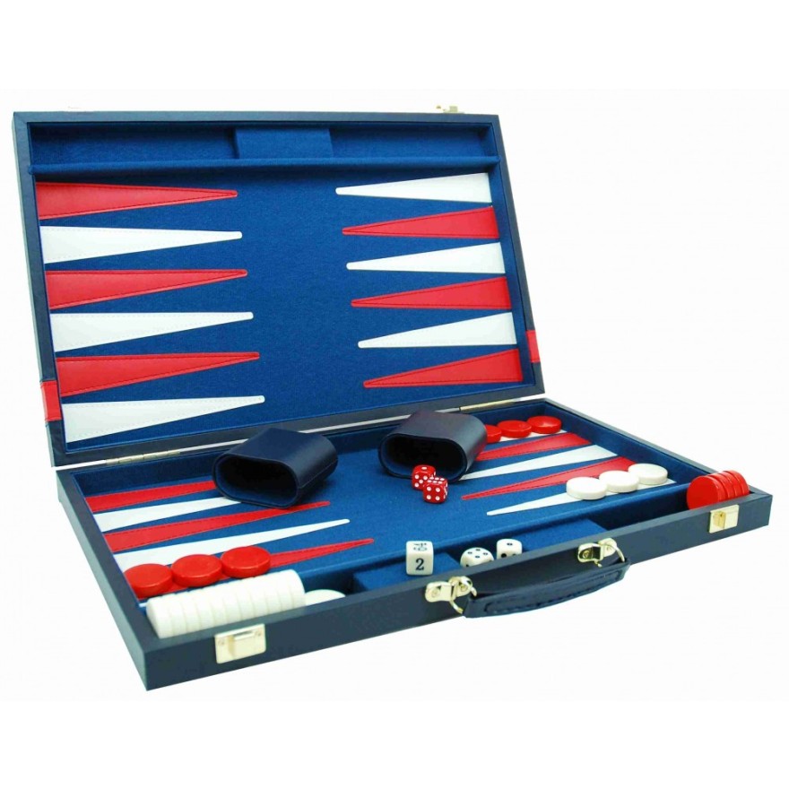 Backgammon Koffer 46 x 28 cm blau
