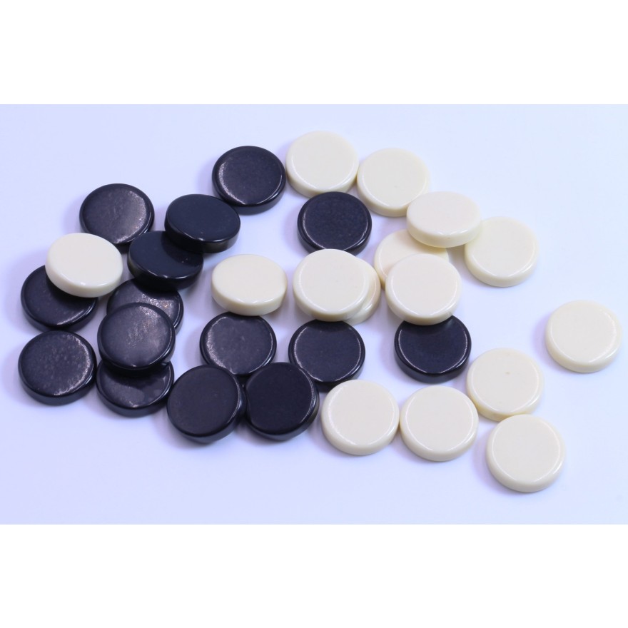 Backgammon Steine schwarz - Kunststoff, 17,5 x 4,5 mm