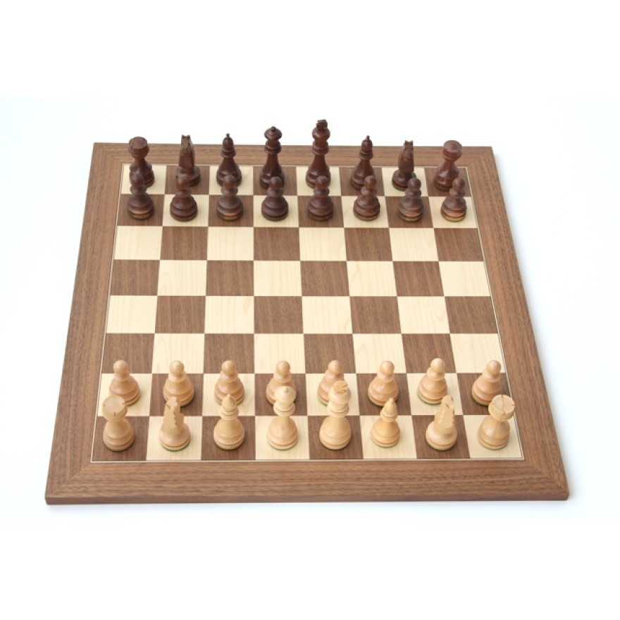 Schach Set Nussbaum und Ahorn, Einzelstück, Ausführung 1B