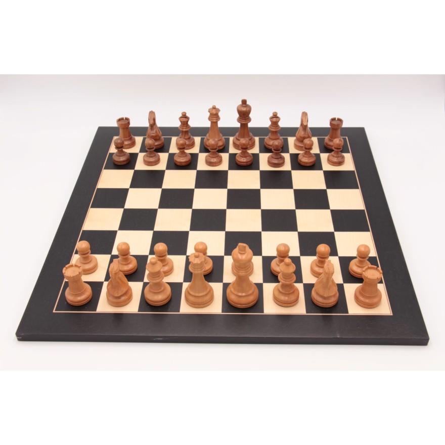 Schach Set Staunton Form, Schachbrett schwarz und natur, Ausführung 1B