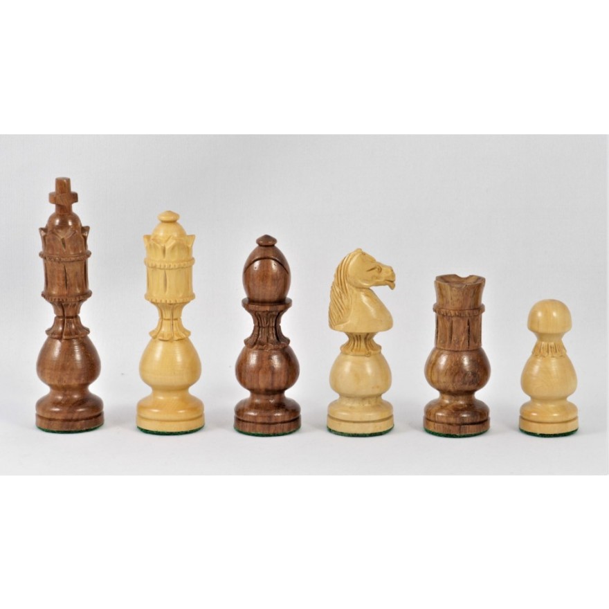 Schachfiguren Teak und Buchsbaum, Königshöhe 109 mm, Einzelstück