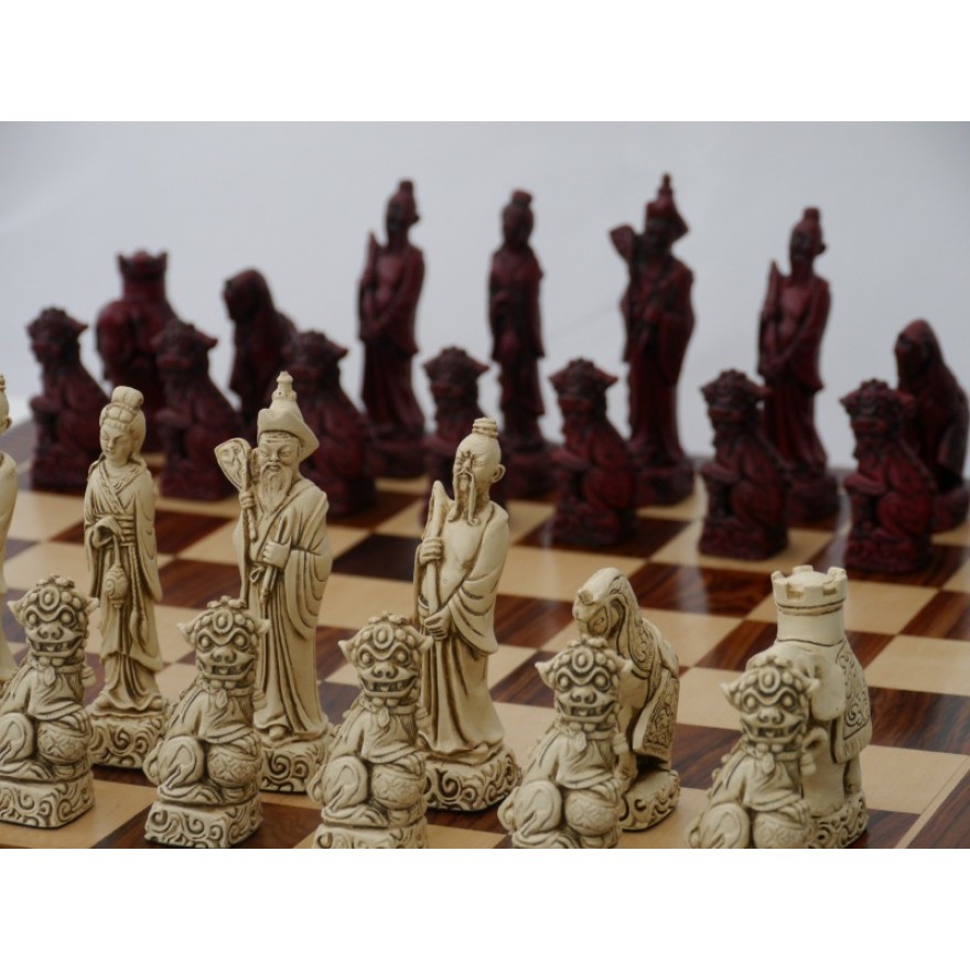 Schachfiguren Mandarin, rotbraun, Einzelstück