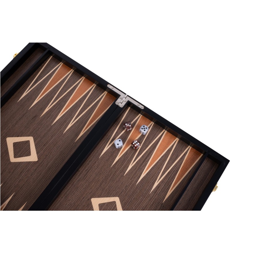 Backgammon - Exklusive Kassette aus Nussbaum 38 x 24 cm