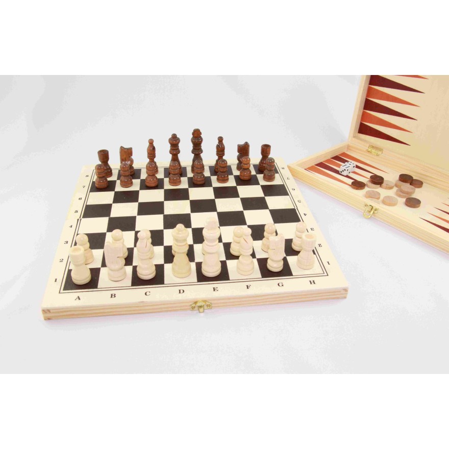 Schach, Dame und Backgammon-Kassette, Feldgröße 30 mm, lieferbar ab Ende September 2023