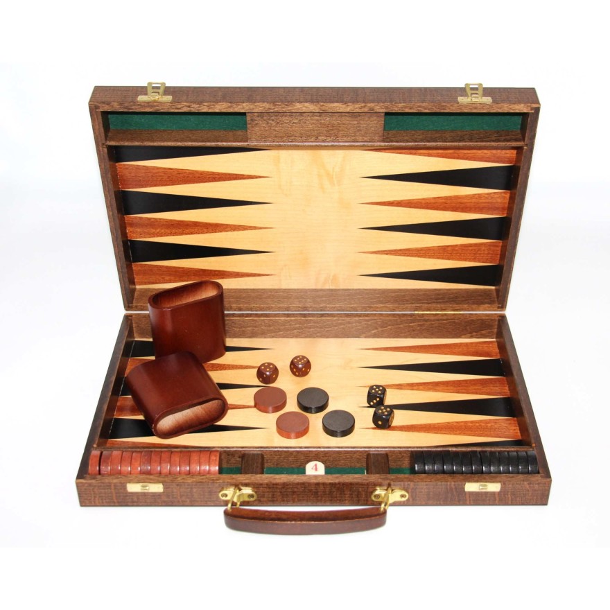 Backgammon Koffer Nussbaumwurzel, 40 x 24,5 cm, Ausführung 1B+