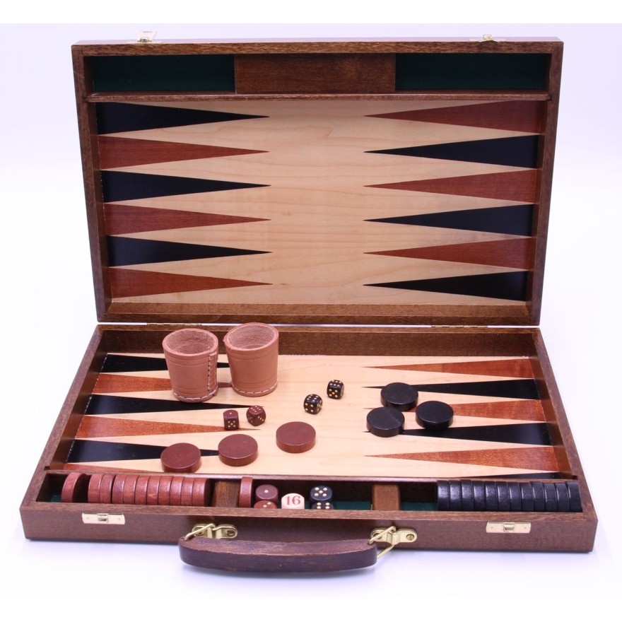 Backgammon Koffer Nussbaumwurzel, 40 x 24,5 cm, Ausführung 1B