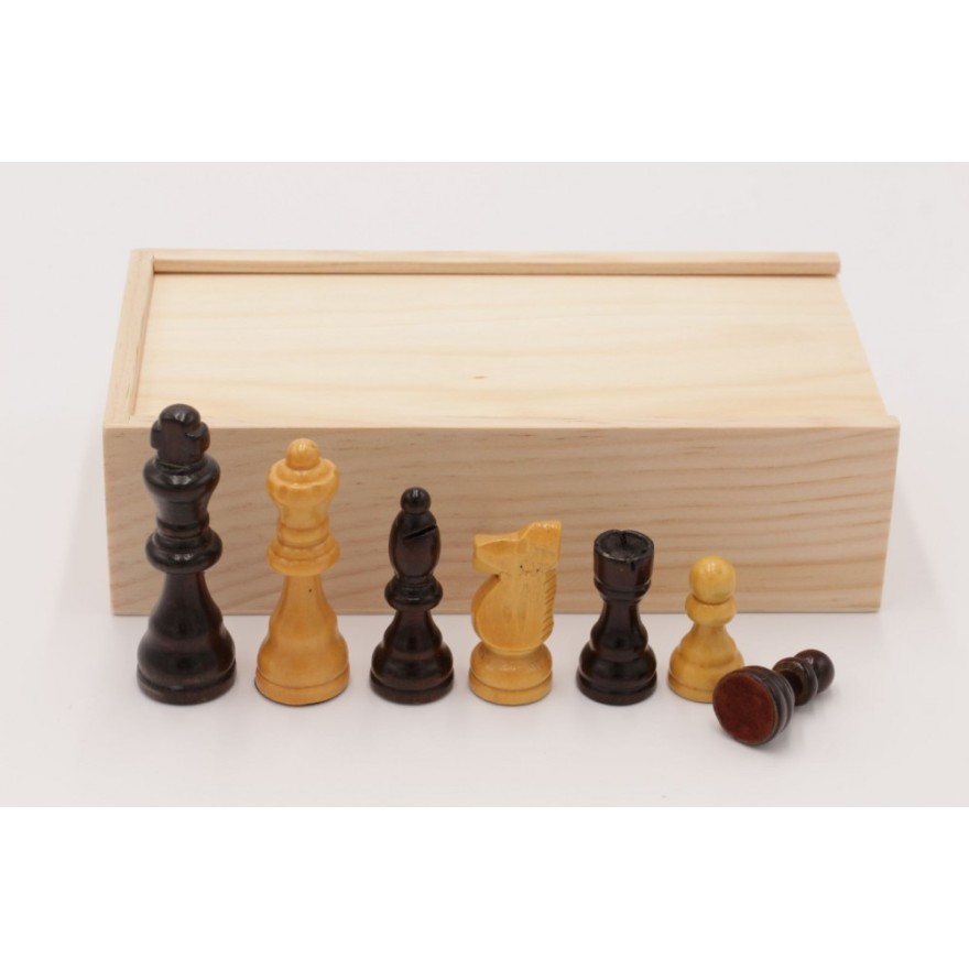 Schachfiguren aus Holz, Königshöhe 77 mm, Ausführung 1B