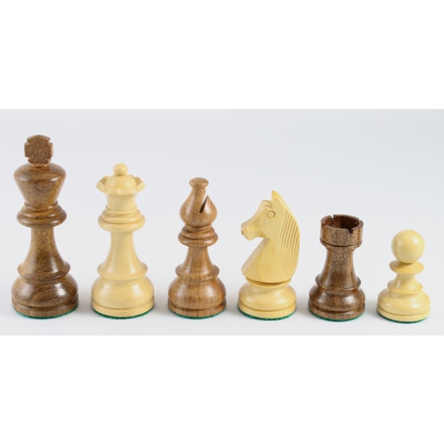 Schachfiguren Akazie und Buchsbaum Königshöhe 85 mm, beschwert