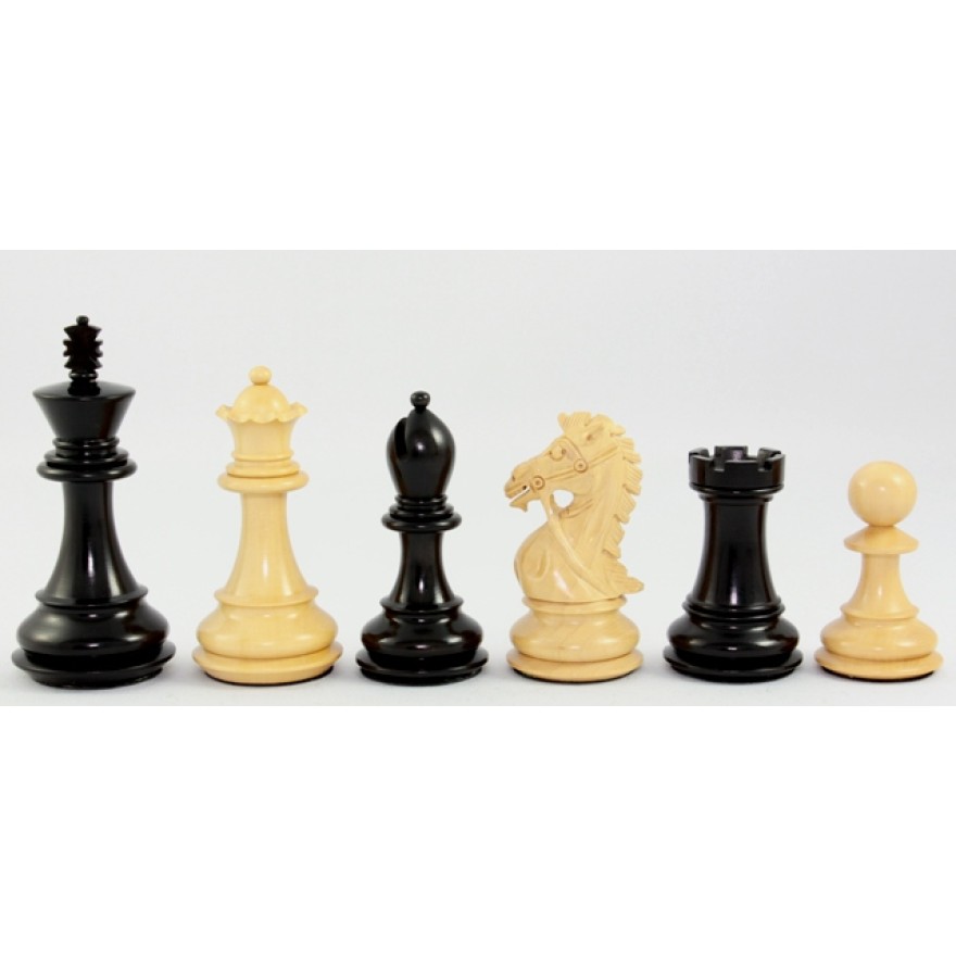 Schachfiguren Deluxe Staunton Ebenholz und Buchsbaum, Königshöhe 102 mm, Einzelstück 1B