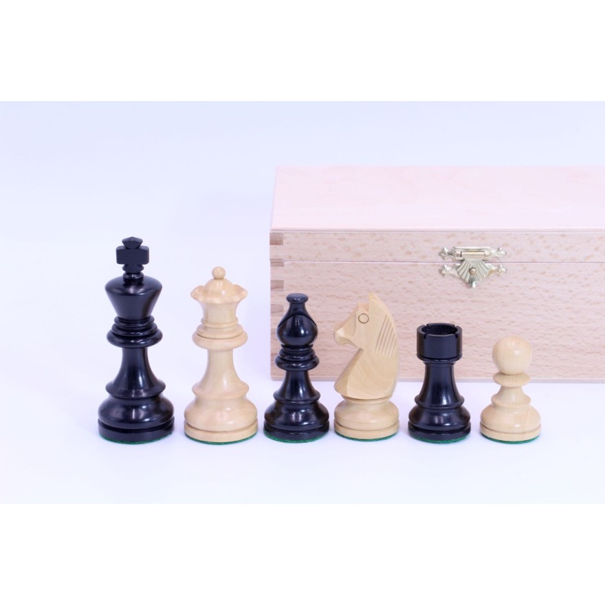 Schachfiguren Ebenholz und Buchsbaum 76 mm