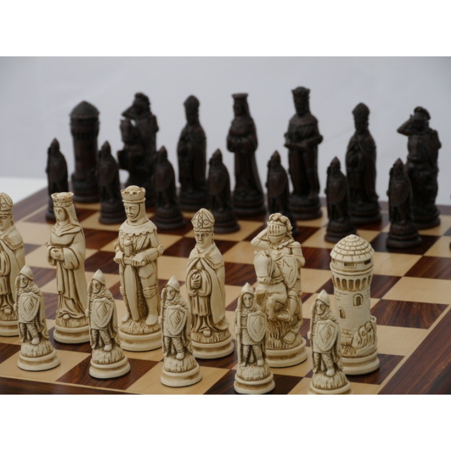 Schachfiguren Camelot, Königshöhe 120 mm, braun