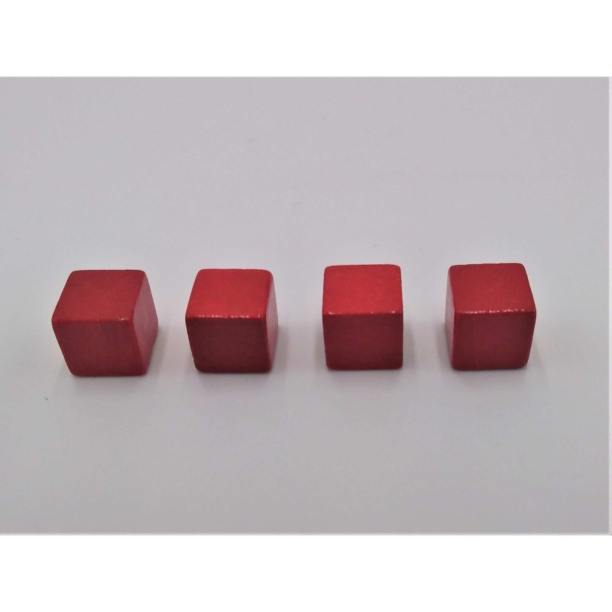 Spiel-Quader Holz 10 mm Farbe rot