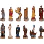 Schachfiguren aus Polyresin, handbemalt, Troja