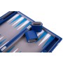 Backgammon Koffer Exklusiv blau/grau 39 x 24,5 cm