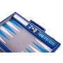 Backgammon Koffer Exklusiv blau/grau 39 x 24,5 cm