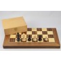 Schach Set Staunton Form, Buchsbaum mit faltbarem Schachbrett, Ausführung 1B
