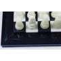 Schachspiel - Alabaster schwarz und natur mit Holzrand, Ausführung 1B, Einzelstück