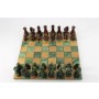 Schachspiel - Alabaster grün und Eiche, Einzelstück