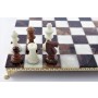Schachspiel - Alabaster braun und weiß mit vergoldetem Rand, Ausführung 1B, Einzelstück, leider verkauft!