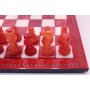 Schachspiel - Alabaster rot mit schönem Rand aus Holz, Ausführung 1B, Einzelstück