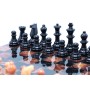 Schachspiel - Alabaster braun und schwarz mit schwarzem Holzrand, Einzelstück, leider verkauft