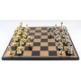 Schach-Set Metall und Schachbrett Salpaleder