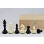Schachfiguren Turnier - Kunststoff, schwarz/creme, KH 90 mm, in Buchekassette