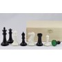 Schach Set 'Exclusive Staunton', Kunststoff 98 mm, Schachbrett Nussbaum und Ahorn Intarsie