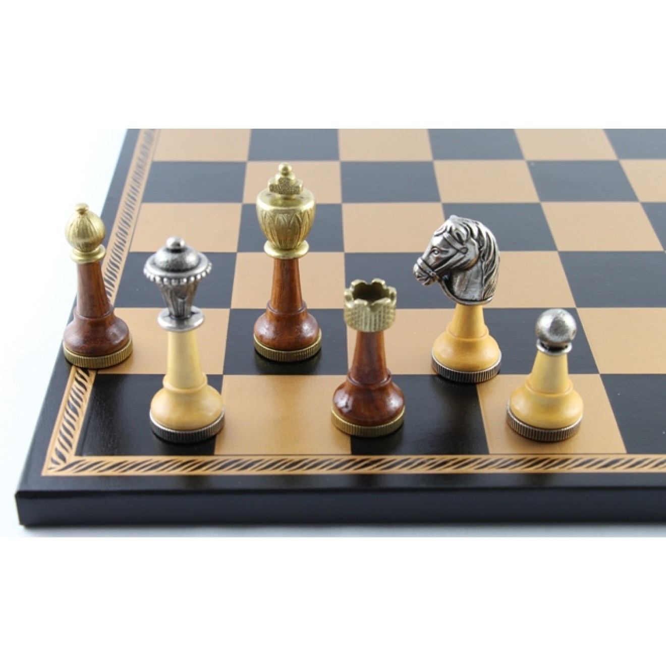 6 FRANKREICH Schachbrett  & Schachfiguren aus Holz Pro Schach Set Nr SQUARE 