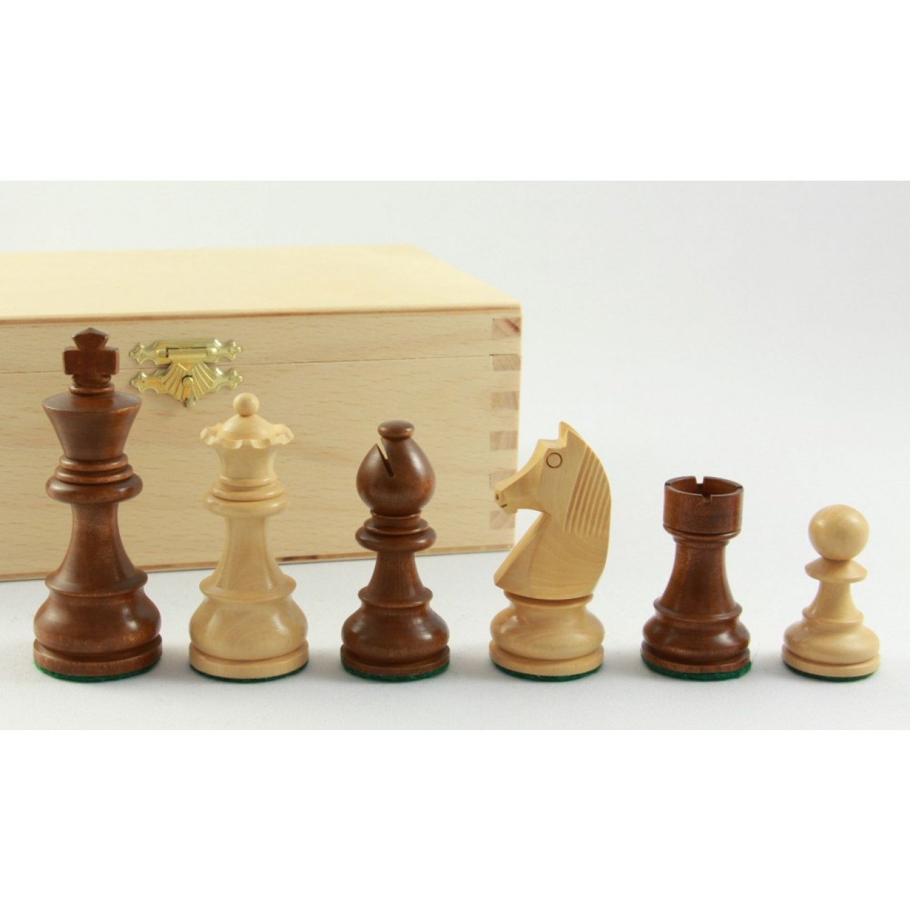 Staunton Schachfiguren braun Königshöhe 63 mm 